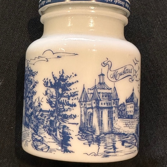 French mustard milk glass jar - Picture 2 of 7
